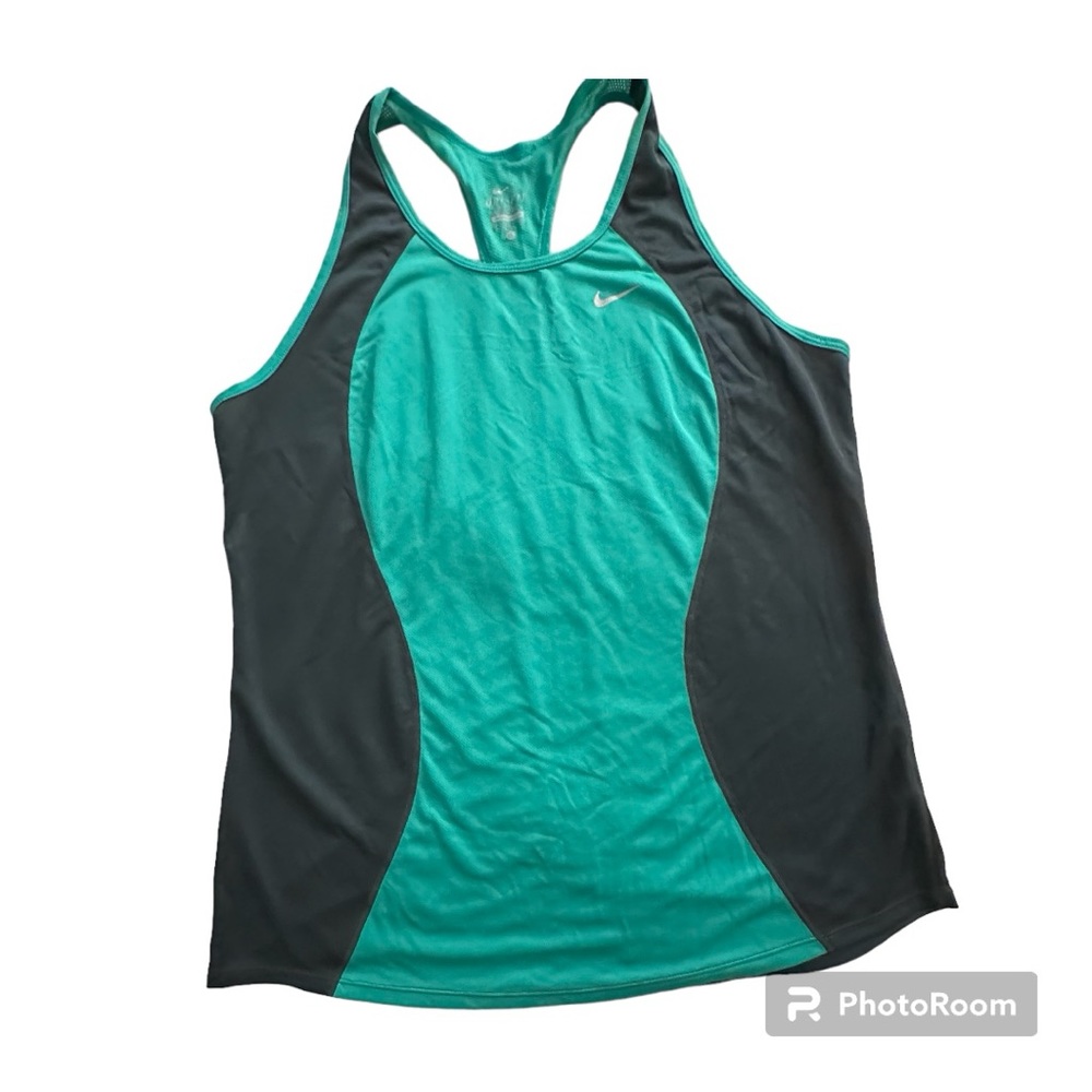 Nike Running Shirt Womens XL Green Tank Top Dri-Fit Racer Runner Ladies